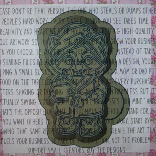 Mama Raccoon in Robe Mold