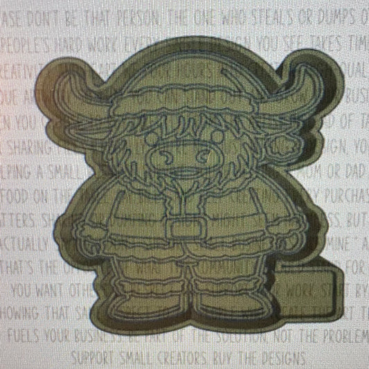 Santa Highland Cow Mold
