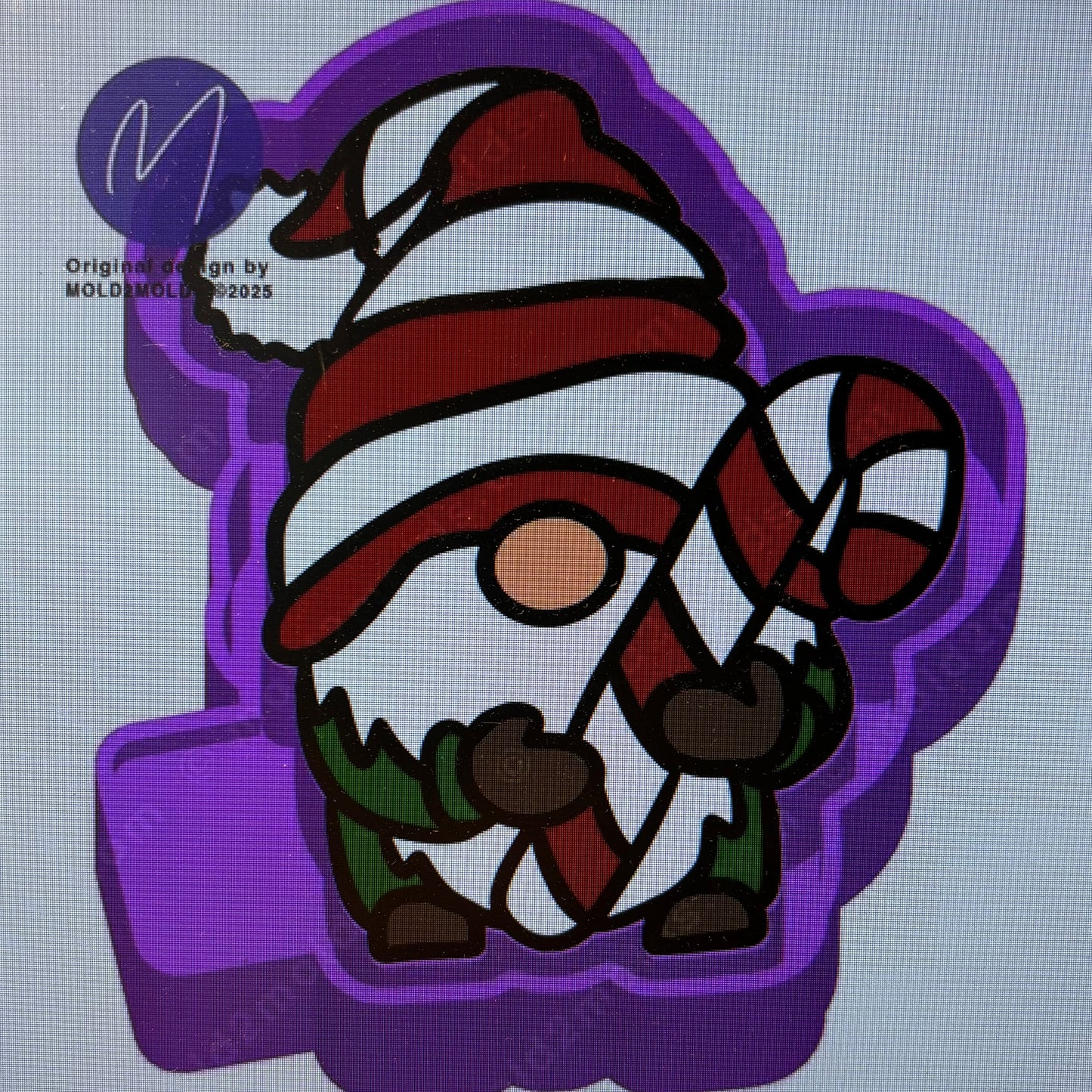 Christmas Gnome with Candy Cane Mold