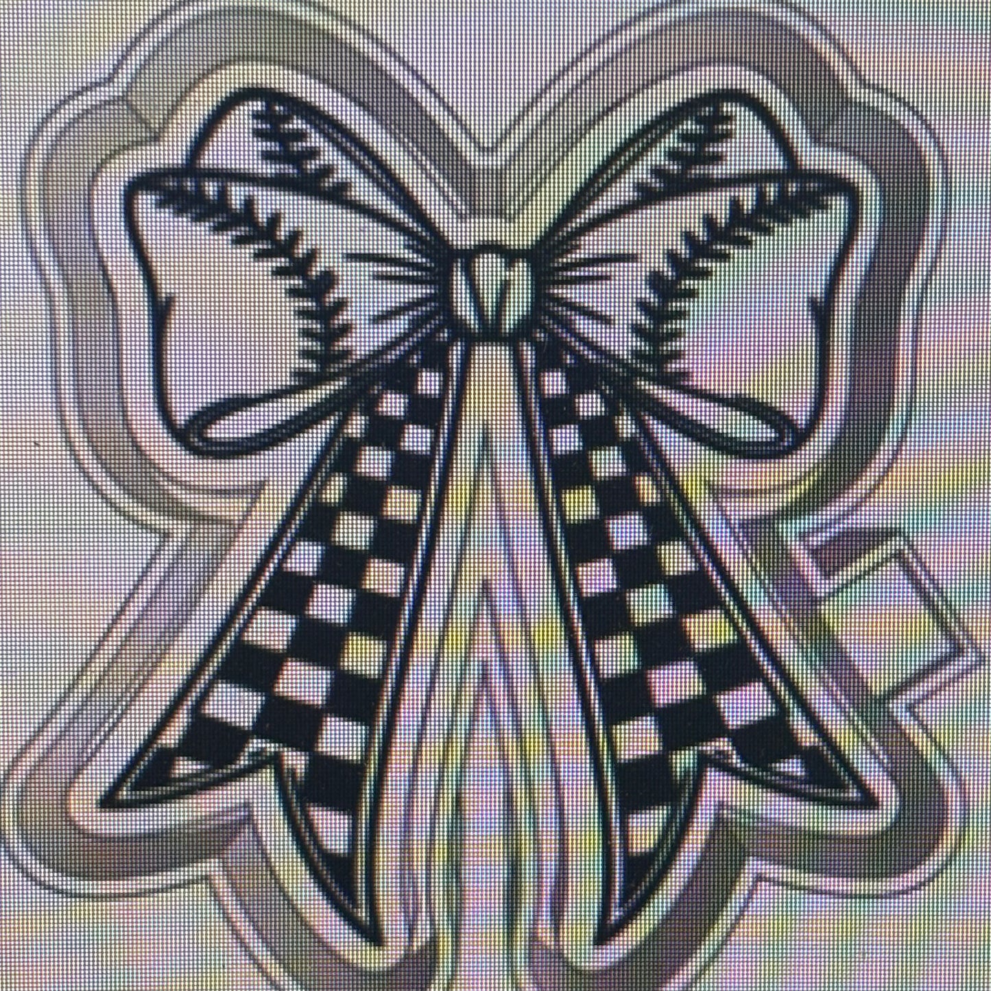 Baseball Checkered Bow Mold