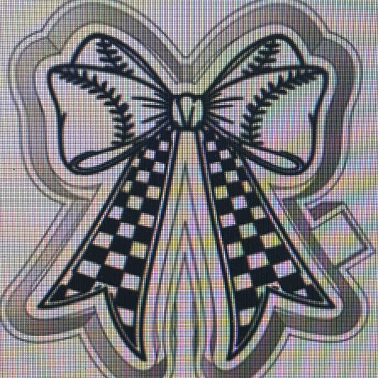 Baseball Checkered Bow Mold