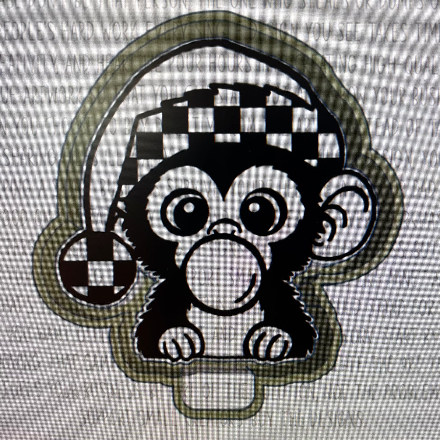 Monkey with Checkered Hat Mold