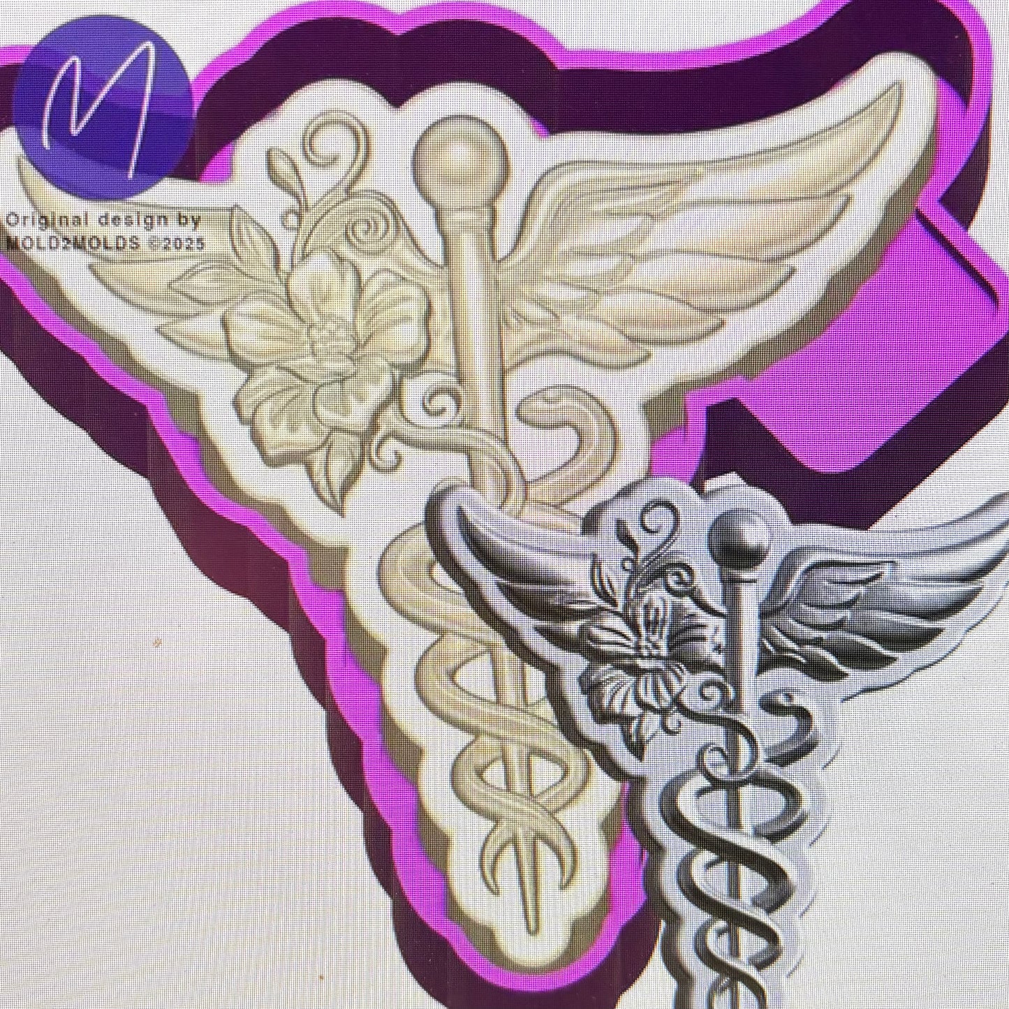 Medical Caduceus 3D Mold
