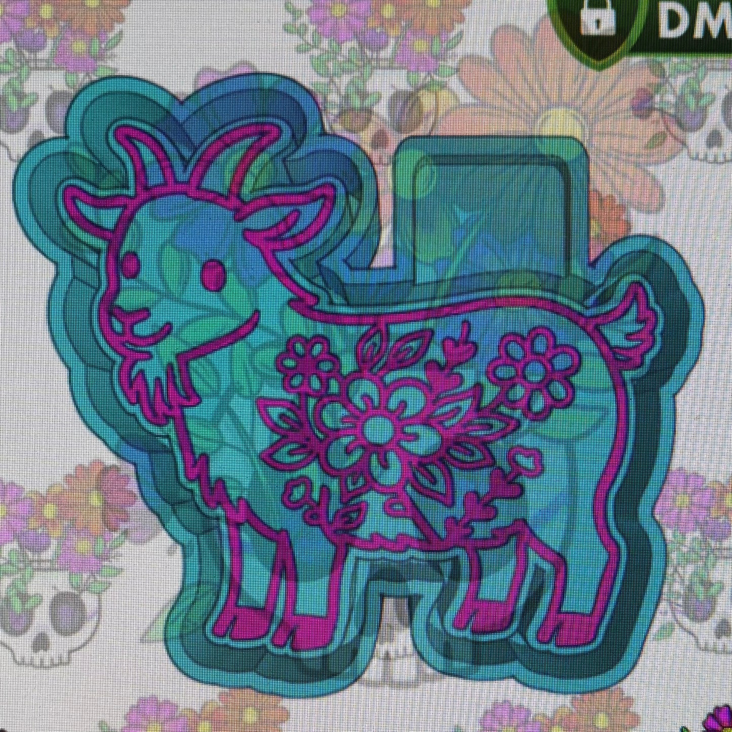Floral Goat Mold