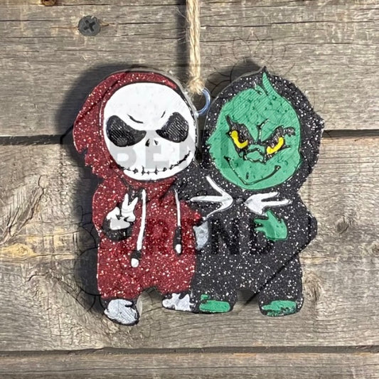 Green Man & Skelly Guy Freshie