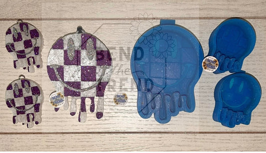 Checkered Drip Smiley Vent Set Mold