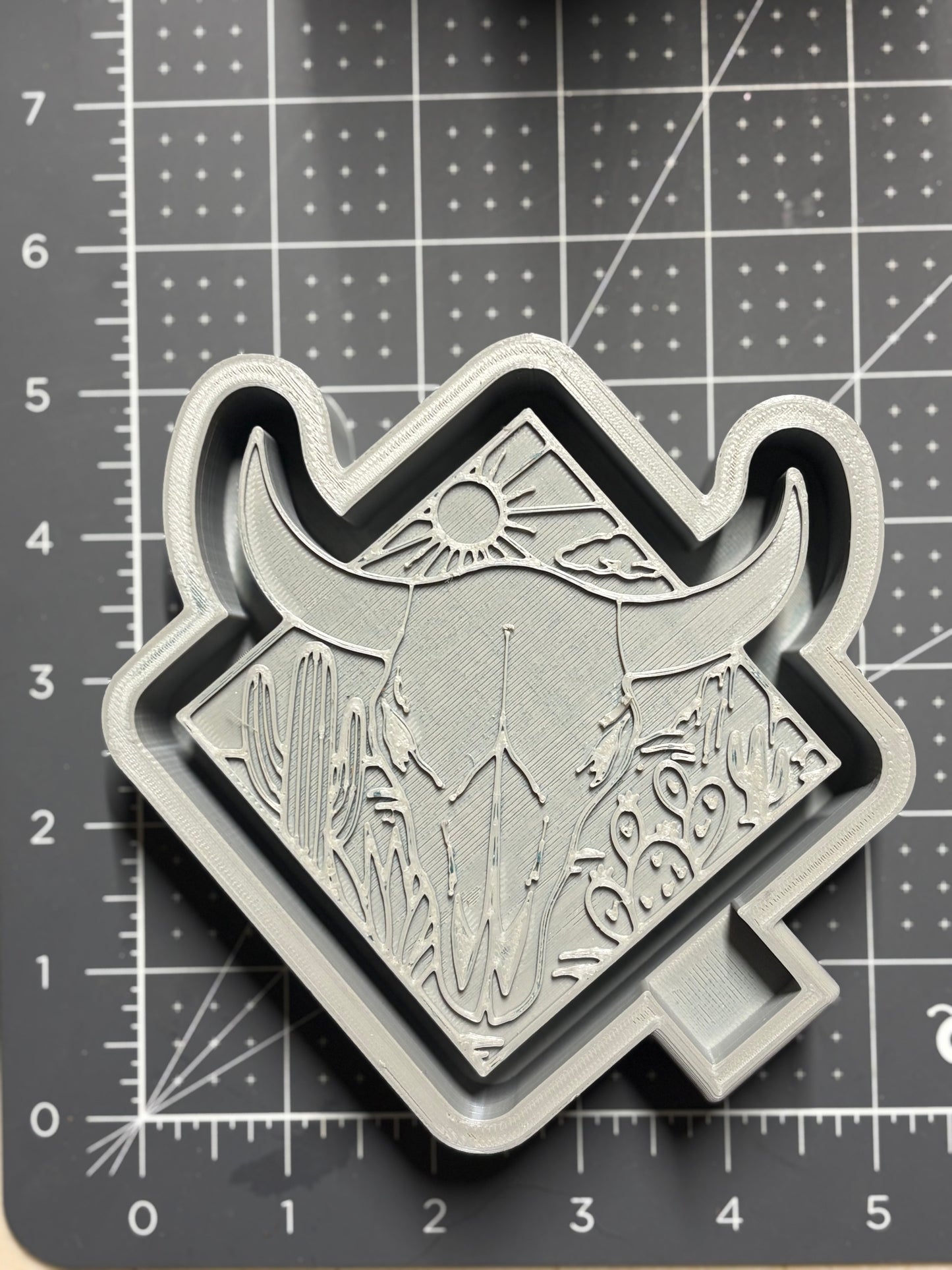 Framed Bull Skull Sunset Mold