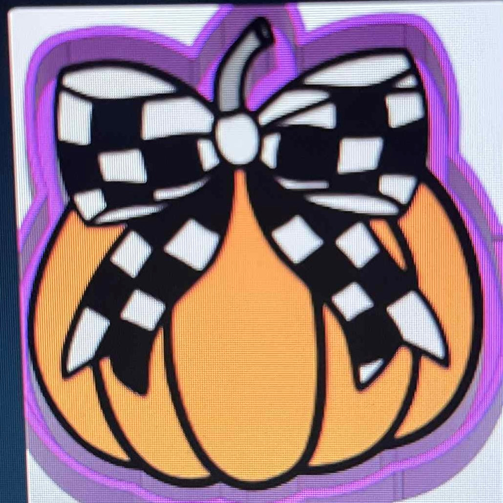 Pumpkin with Checkered Bow Mold