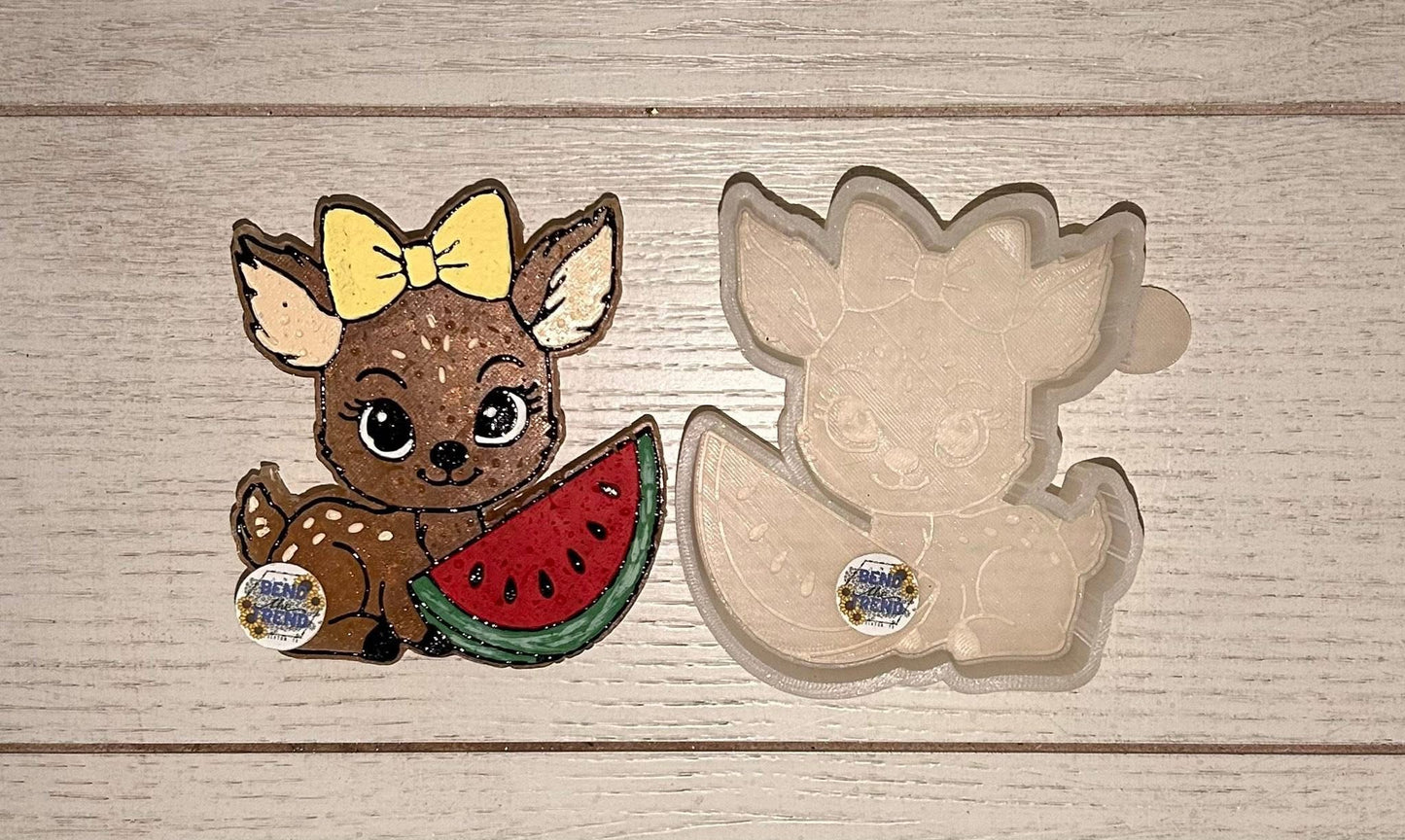 Deer Eating Watermelon Mold