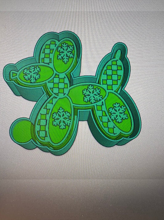 Checkered Christmas Balloon Dog Mold