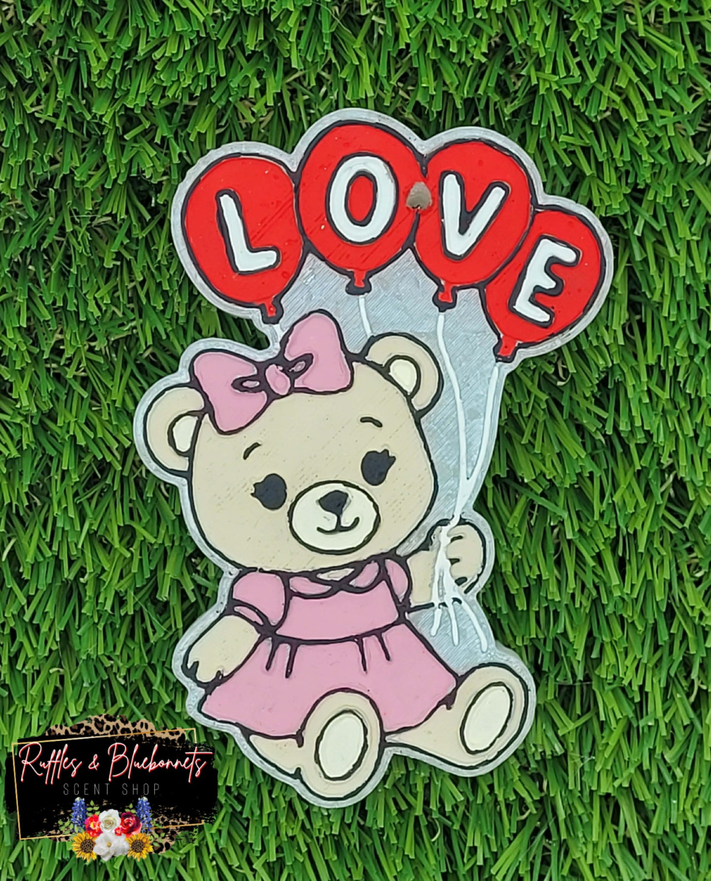 Teddy with Love Balloons Mold