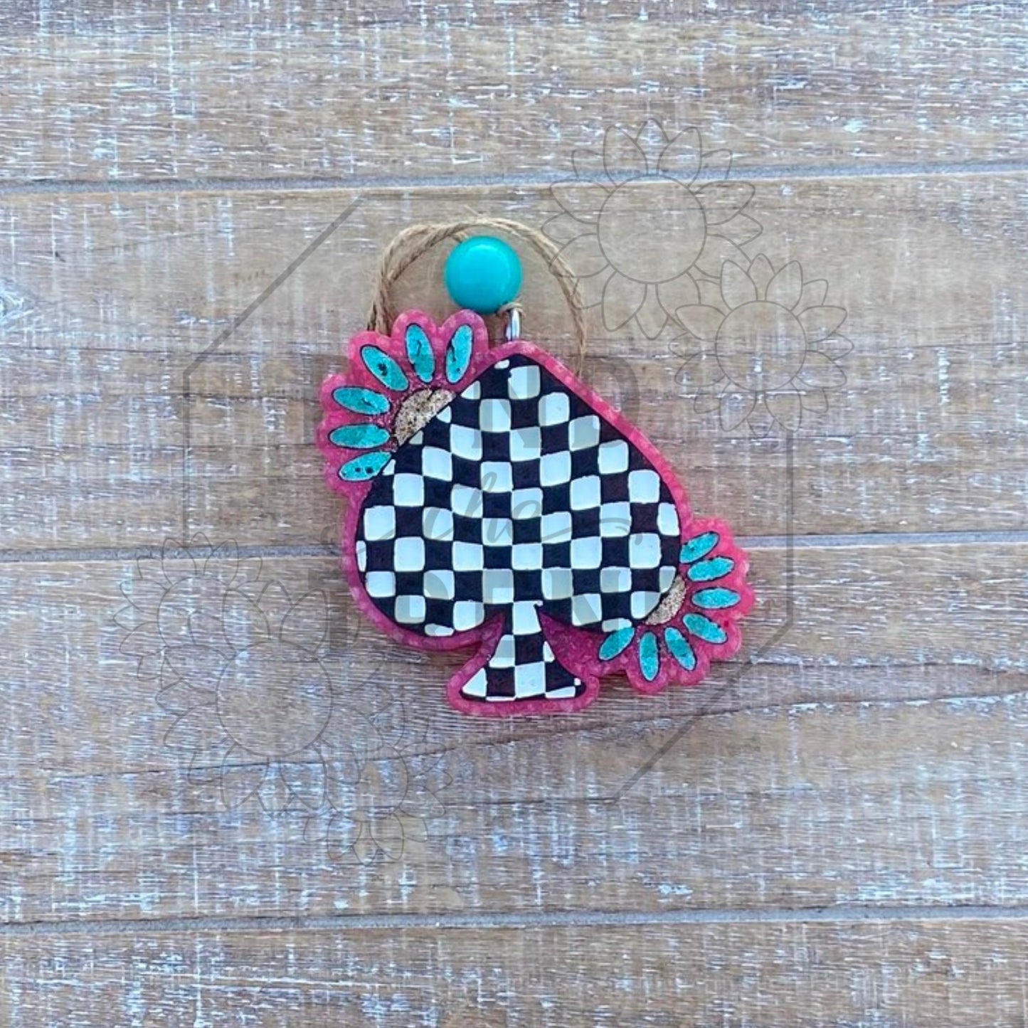 Checked Turquoise Spade Mold